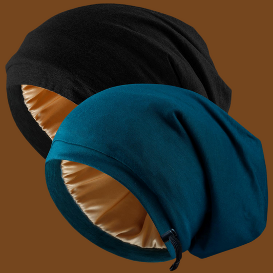 Silk Satin Wrap for Locs, 2 Pcs Adjustable Silk Bonnets- Unisex